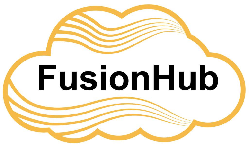 クラウドや自社サーバーにインストールして利用するペップリンク社の仮想アプライアンス「FusionHub」の公式ロゴ。SpeedFusionのVPNハブとして機能する。